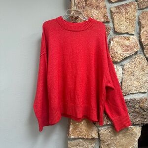 American Eagle Outfitters Red Crew Neck Sweater
